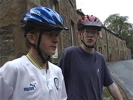 Gavin and Oliver, ready to leave Slaidburn Youth Hostel